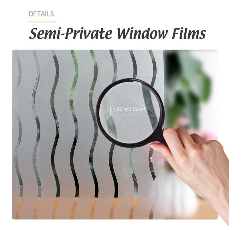 LEMON CLOUD Window Film for Privacy and Light Protectionï¼ŒNon Adhesive Removable Glass Covering Opaque Window Sticker Self Static Cling Vinyl Glass Film for Home Office (35.4 x 78.7 Inch,Wavy) - Image 4